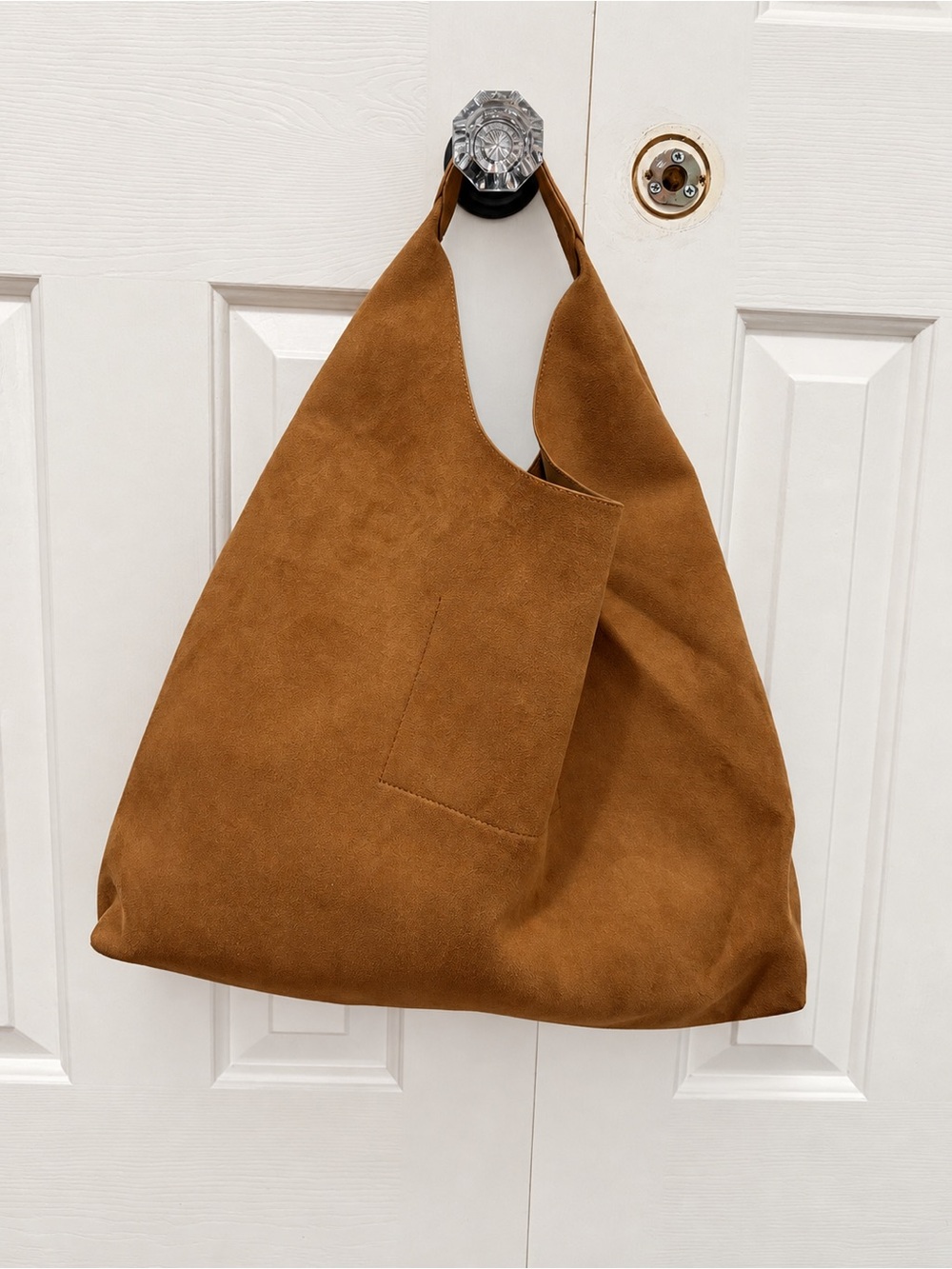 Gap Vegan Suede Slouchy Tote Bag in Honey Brown